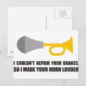 Funny - Ich konnte deine Bremsen nicht reparieren, Postkarte (Vorne/Hinten)