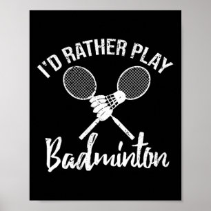 Funny ich lieber Dminton Retro Vintages T-Shirt sp Poster