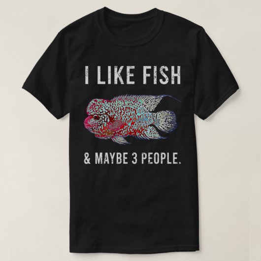 Funny Ich mag Blumenhorn Cichlids Fisch und vielle T-Shirt (Design vorne)