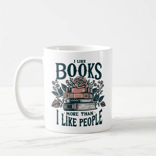 Funny Ich mag Bücher Kaffeetasse (Links)