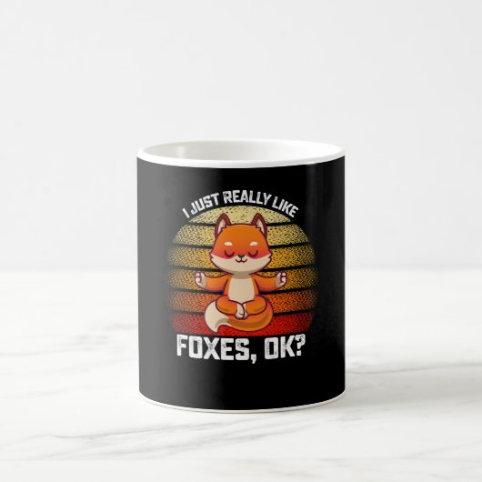 Funny, ich mag Füchse wirklich. Kaffeetasse (Mittel)