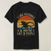 Funny ich mag Iguanas und vielleicht wie 3 Leute V T-Shirt (Design vorne)