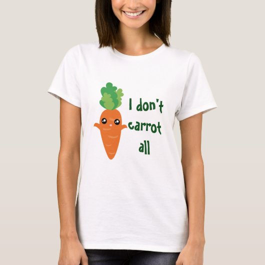 Funny, ich mag nicht alle Cartoon Carrot Pun Spaß T-Shirt (Vorderseite)