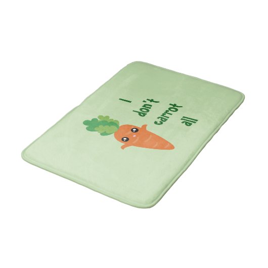 Funny, ich mag nicht alle Food Pun Spaß Cartoon Badematte (Schrägansicht)