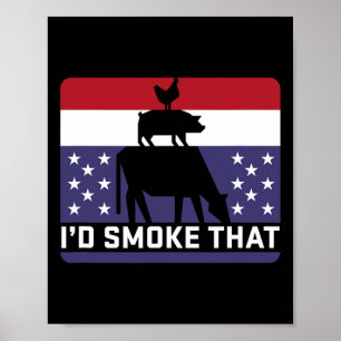 Funny, ich rauche dieses Grill Retro Grillen Grill Poster