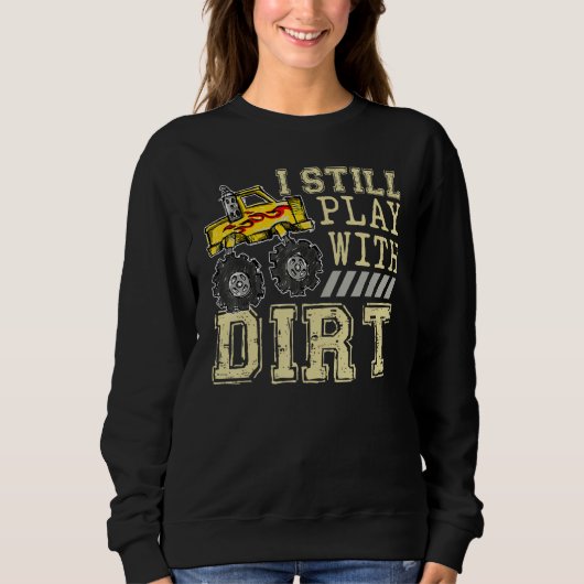 Funny ich spiele mit Dirt Traktor, Bauernmännchen, Sweatshirt (Vorderseite)