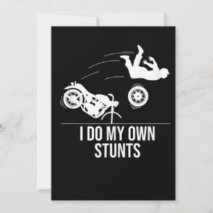 Funny ich tue meine eigenen Stunts Coole Motorrad  Feiertagskarte