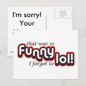 Funny ich vergaß zu locken postkarte (Vorne/Hinten)