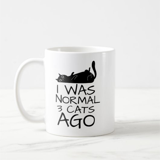 Funny, ich war normal vor 3 Katzen Kaffeetasse (Links)