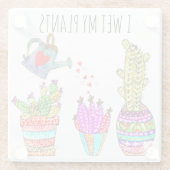 Funny ich wecke meine Pflanze Cacti Glass Unterset Glasuntersetzer (Rückseite)