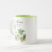 Funny ich wecke meine Pflanze Zweifarbige Tasse (Vorderseite Links)