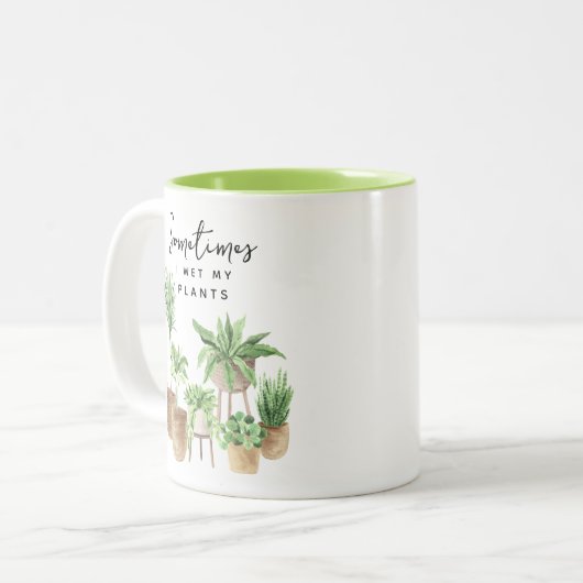 Funny ich wecke meine Pflanze Zweifarbige Tasse (Vorderseite Links)