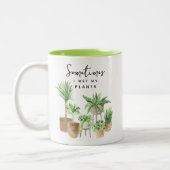 Funny ich wecke meine Pflanze Zweifarbige Tasse (Links)