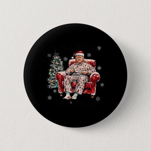 Funny, ich werde Zuhause für Weihnachten humorvoll Button (Vorderseite)