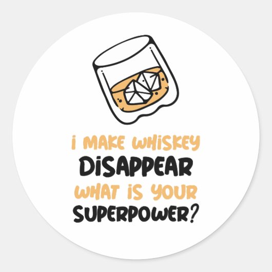Funny ich Whiskey verschwinden lassen Runder Aufkleber (Vorderseite)