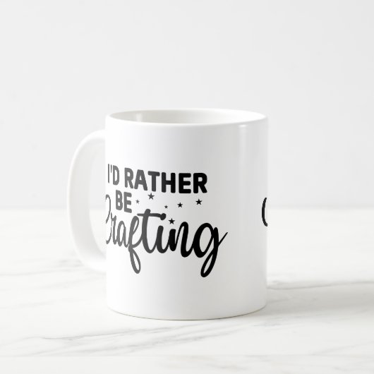 Funny, ich würde eher beim Craften sein Kaffeetasse (Vorderseite Links)