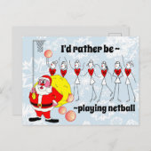 Funny, ich würde lieber Netball Weihnachten spiele Postkarte (Vorne/Hinten)