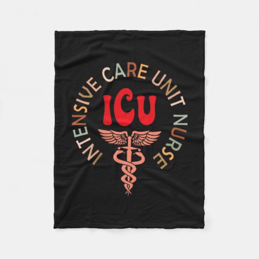 Funny Icu Nurse Intensive Care Unit Nurse Emergenc Fleecedecke (Vorderseite)