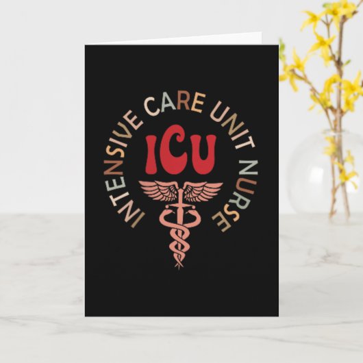 Funny Icu Nurse Intensive Care Unit Nurse Emergenc Karte (Gelbe Blume)