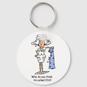 Funny ICU Nurse T - Shirt und Geschenke Schlüsselanhänger