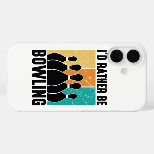 Funny "I'd Rather Be Bowling" Quote Case-Mate iPhone Hülle (Rückseite (Horizontal))