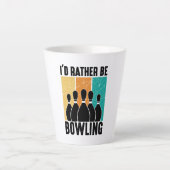 Funny "I'd Rather Be Bowling" Quote Milchtasse (Vorderseite)
