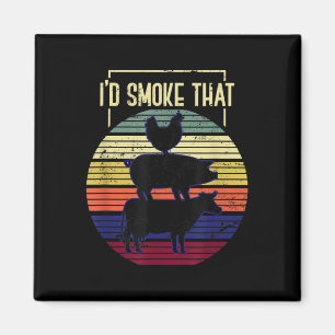 Funny Id rauchen, dass Grillen Koch Grillmaster Gi Magnet