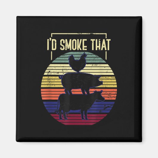 Funny Id rauchen, dass Grillen Koch Grillmaster Gi Magnet (Vorne)