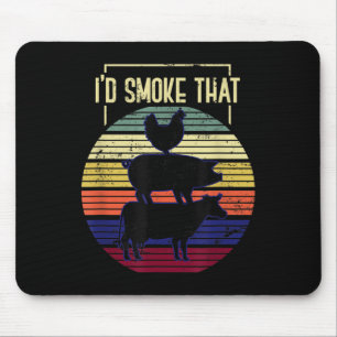 Funny Id rauchen, dass Grillen Koch Grillmaster Gi Mousepad