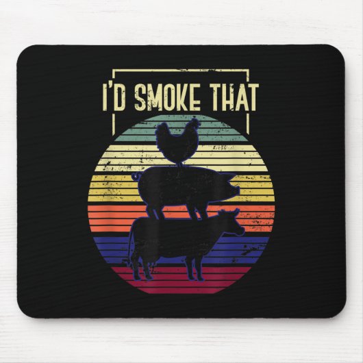Funny Id rauchen, dass Grillen Koch Grillmaster Gi Mousepad (Vorne)