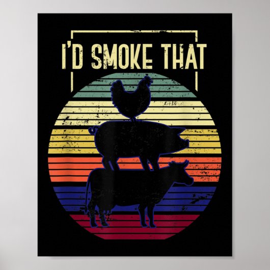 Funny Id rauchen, dass Grillen Koch Grillmaster Gi Poster (Vorne)