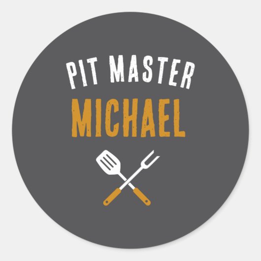 Funny Id Smoke That Name Bbq Grilling Dad Runder Aufkleber (Vorderseite)