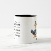 Funny "Idiots Happen" Angry DuckIndividualisiert Zweifarbige Tasse (Mittel)
