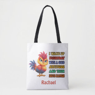 Funny "Idiots Happen" Angry Rooster Personalisiert Tasche