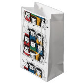 Funny Igel Abstraktes Muster Kleine Geschenktüte (Rückseite Schrägansicht)