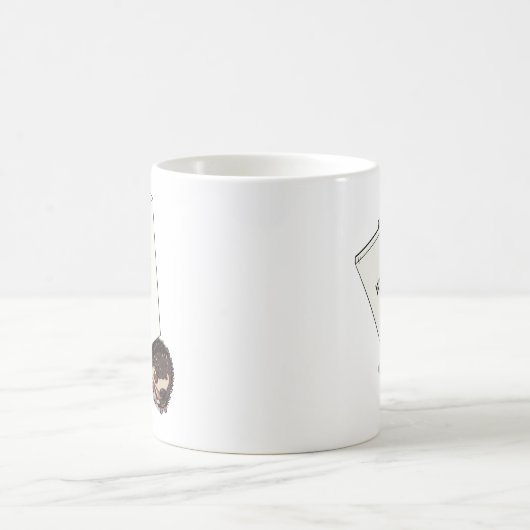 Funny Igel Cartoon Protester mit Platzierung Kaffeetasse (Mittel)