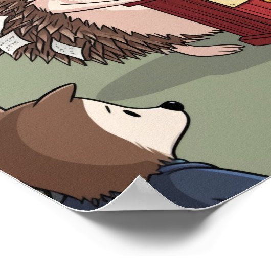 Funny Igel Fortune Teller mit "No Guarantee" Poster (Ecke)