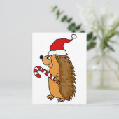 Funny Igel in der Weihnachtsmannmütze Weihnachten (Stehend Vorderseite)
