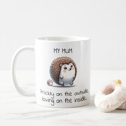Funny Igel Pun Mother-Day-Geschenk Kaffeetasse (Mit Donut)