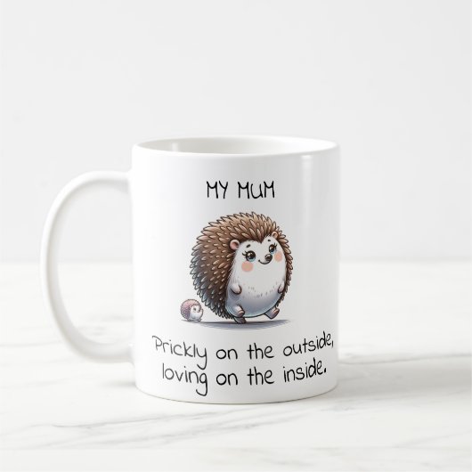 Funny Igel Pun Mother-Day-Geschenk Kaffeetasse (Links)