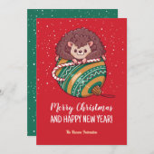 Funny Igel Schnee Winterurlaub Frohe Weihnachten (Vorne/Hinten)