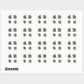 Funny Iguana Cartoon Art 4 Pack Stickers (Blatt)