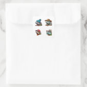Funny Iguana Cartoon Art 4 Pack Stickers (Tasche)
