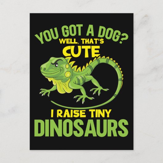 Funny Iguana Joke Dinosaurs Lizard Reptile Fun Postkarte (Vorderseite)