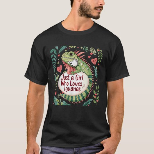 Funny Iguana liebt Frauen Geschenk nur ein Mädchen T-Shirt (Vorderseite)