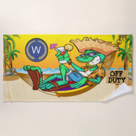 Funny Iguana OFF DUTY Strandtuch