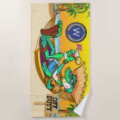 Funny Iguana OFF DUTY Strandtuch (Vorderseite)