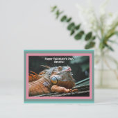 Funny Iguana Valentine Postkarte (Stehend Vorderseite)