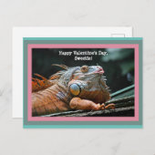 Funny Iguana Valentine Postkarte (Vorne/Hinten)