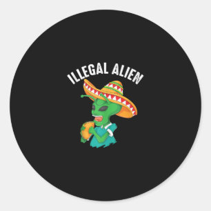 Funny Illegal Alien Cool mexikanisch essen Taco Fo Runder Aufkleber